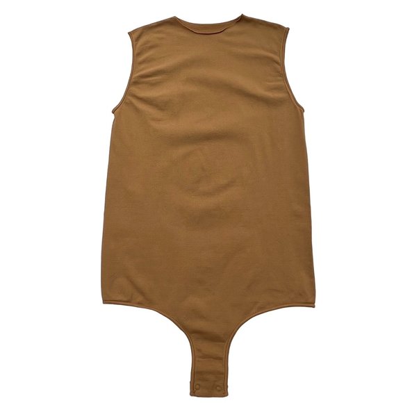 SKIMS Essential Crew Neck Sleeveless Bodysuit NEW Camel XXS/XS - Picture 2 of 13